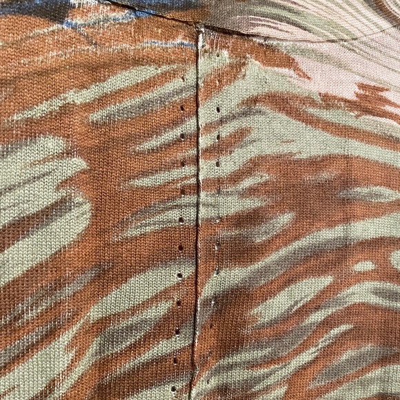 Anthropologie Linen Cotton Cardigan Sweater watercolor impressionist art large - Picture 4 of 7